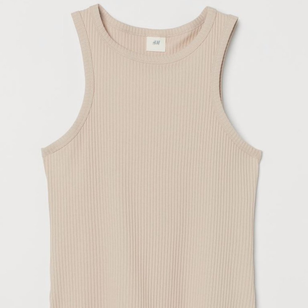 H&M Cream Ribbed Tank top